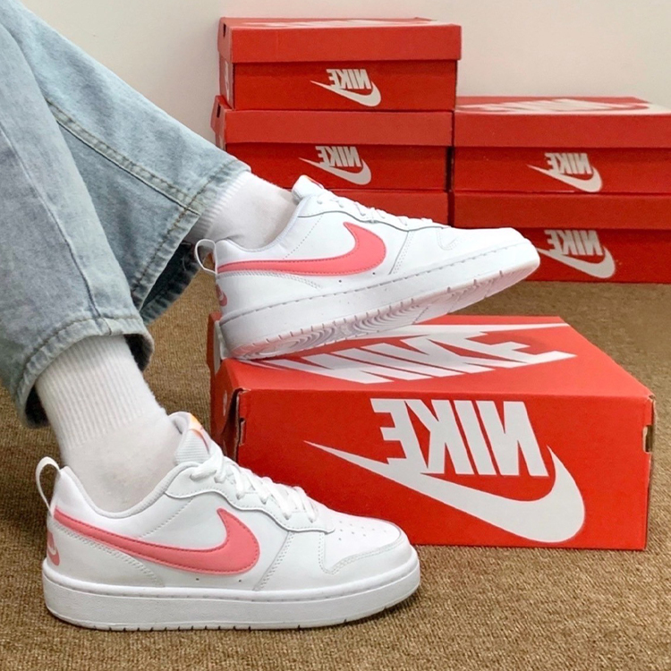 NIKE COURT BOROUGH LOW 2 GS 白粉 小白鞋 BQ5448-124