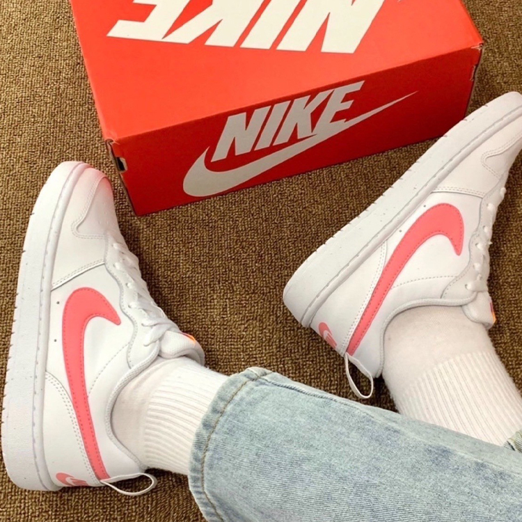 NIKE COURT BOROUGH LOW 2 GS 白粉 小白鞋 BQ5448-124