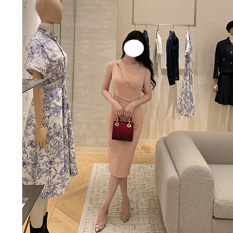 質感名媛 心機簍空收腰洋裝(黑/白/裸粉)