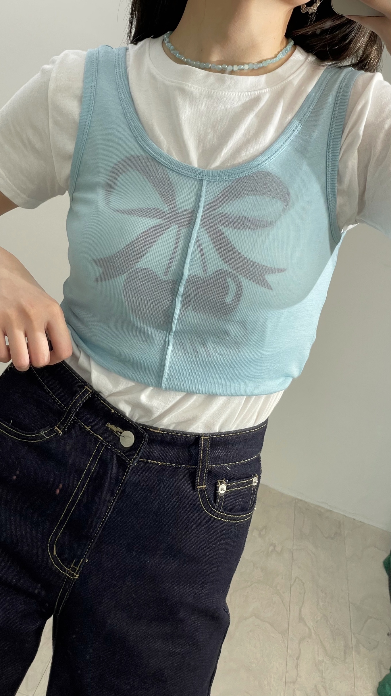 基本款中線背心-藍