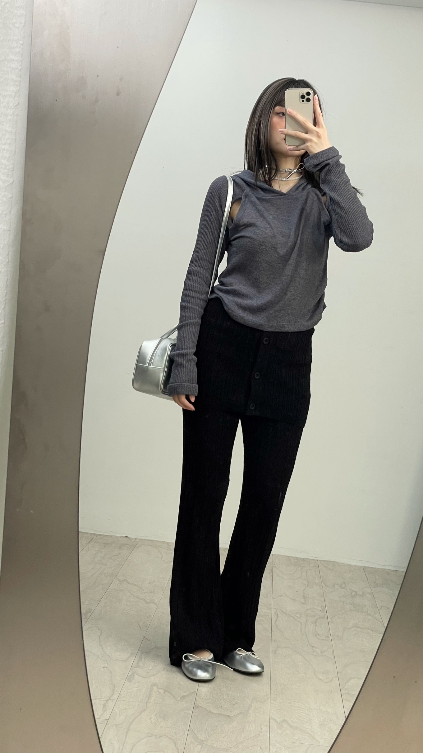 外裙造型長褲-黑