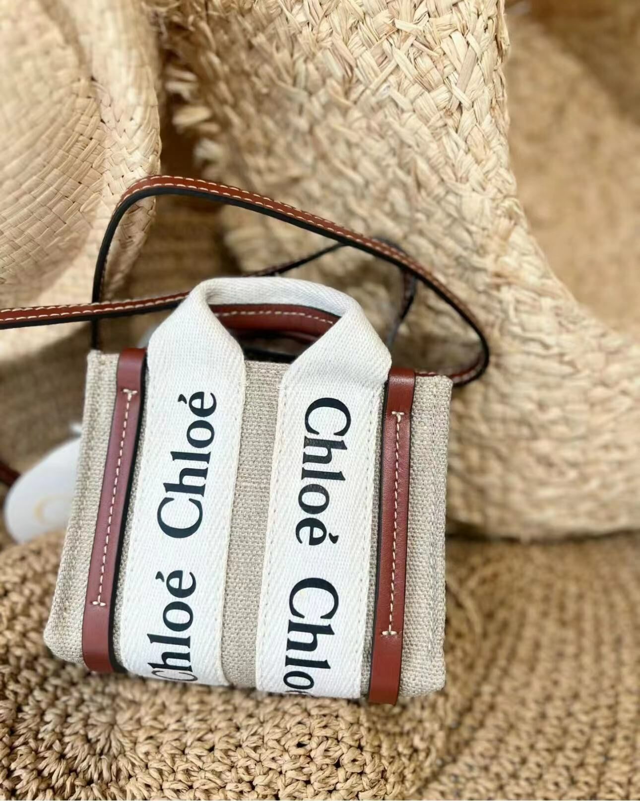 Chloe nano woody tote -m