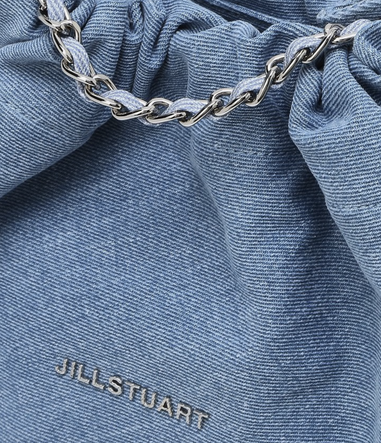 韓國JillStuart Denim牛仔布Coco Chain Drawstring Bag Size M