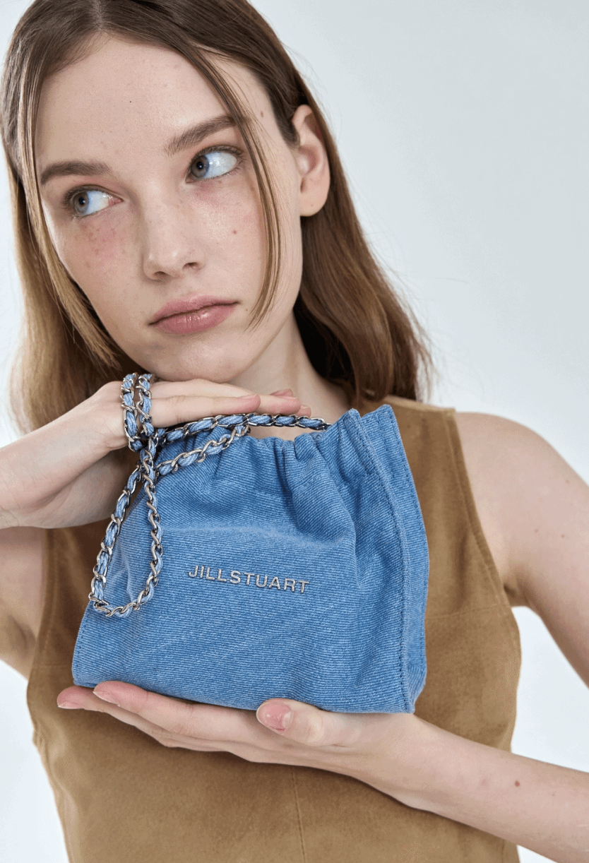 韓國Jillstuart Denim牛仔布Mini Coco Chain Cross&Shoulder Ba