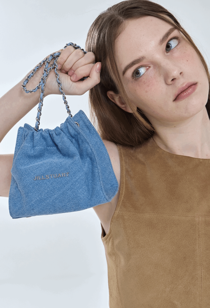 ◆JILLSTUART◆Coco Denim Chain Mini Cross & Shoulder Bag 韓國Jillstuart Denim牛仔布Mini Coco Chain Cross&Shoulder Ba