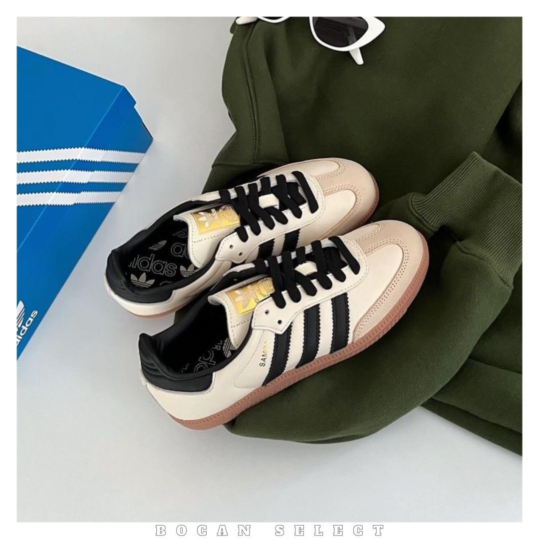 ADIDAS ORIGINALS SAMBA OG 金標奶油黑白 (ID0478)