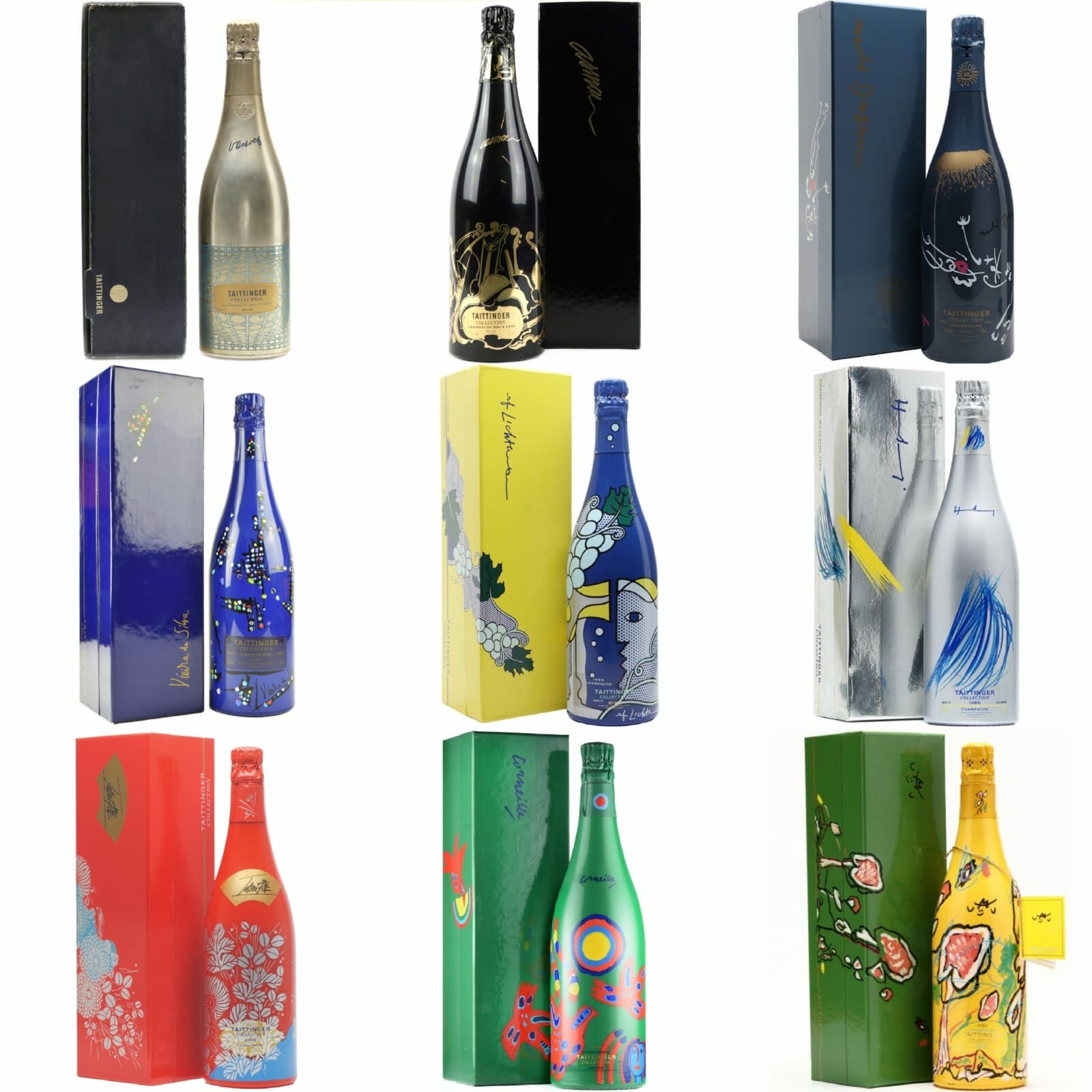 Taittinger Artist Collection Set  ( 1978 1981 1982 1983 1985 1986 1988 1990 1992)
