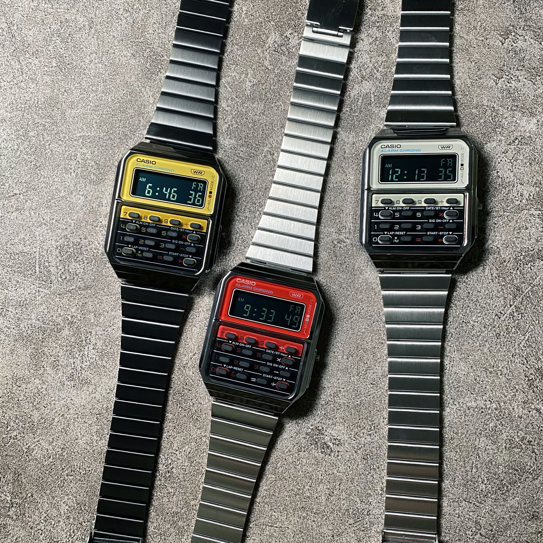 CASIO CA-500WE-4B 銀色 紅色拼黑色 計數機 方形復古跳字錶