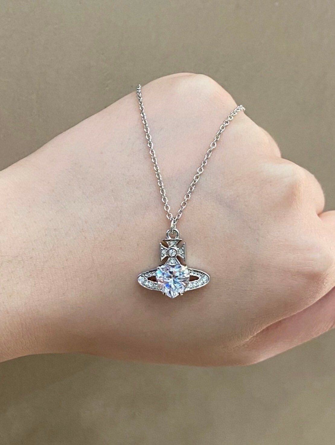 Vivienne Westwood 愛心鑽 項鍊 西太后