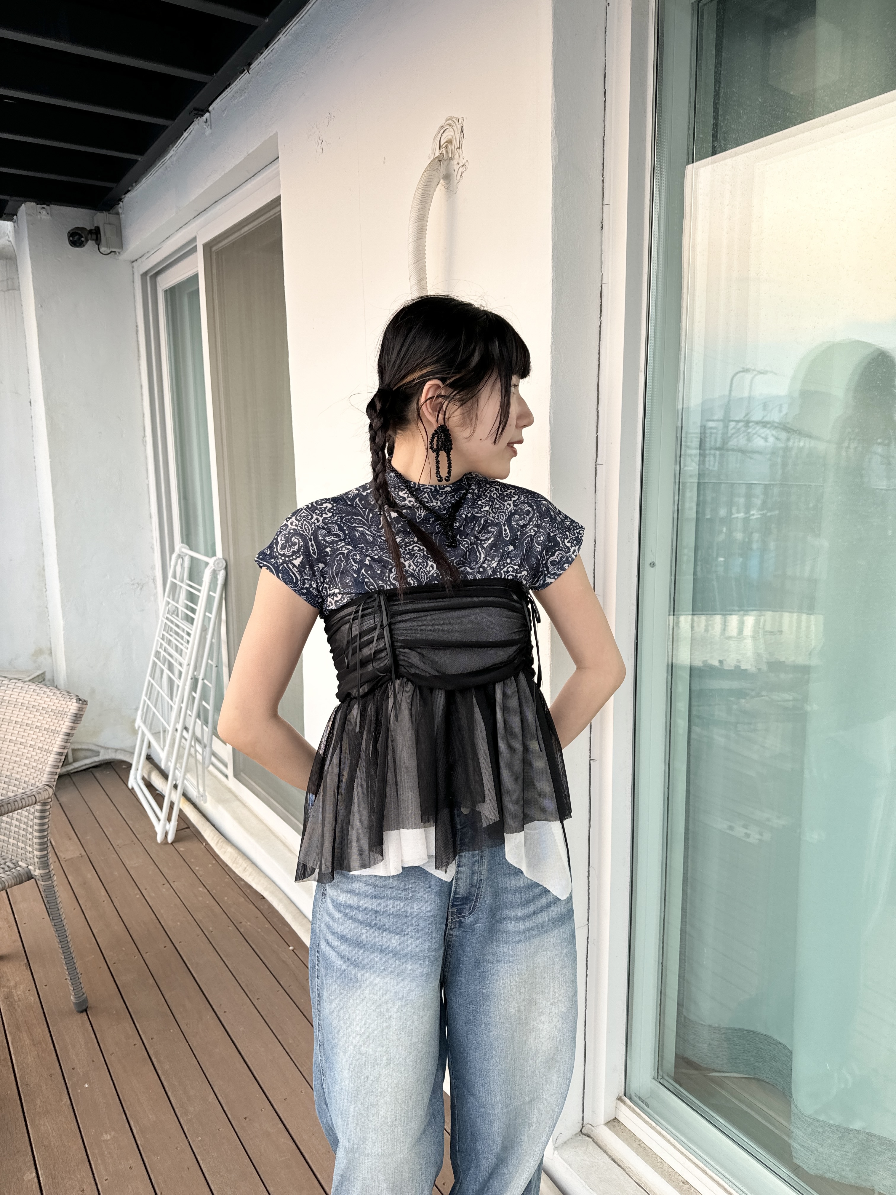 must hv!雙層紗紗BOW平口TOP！