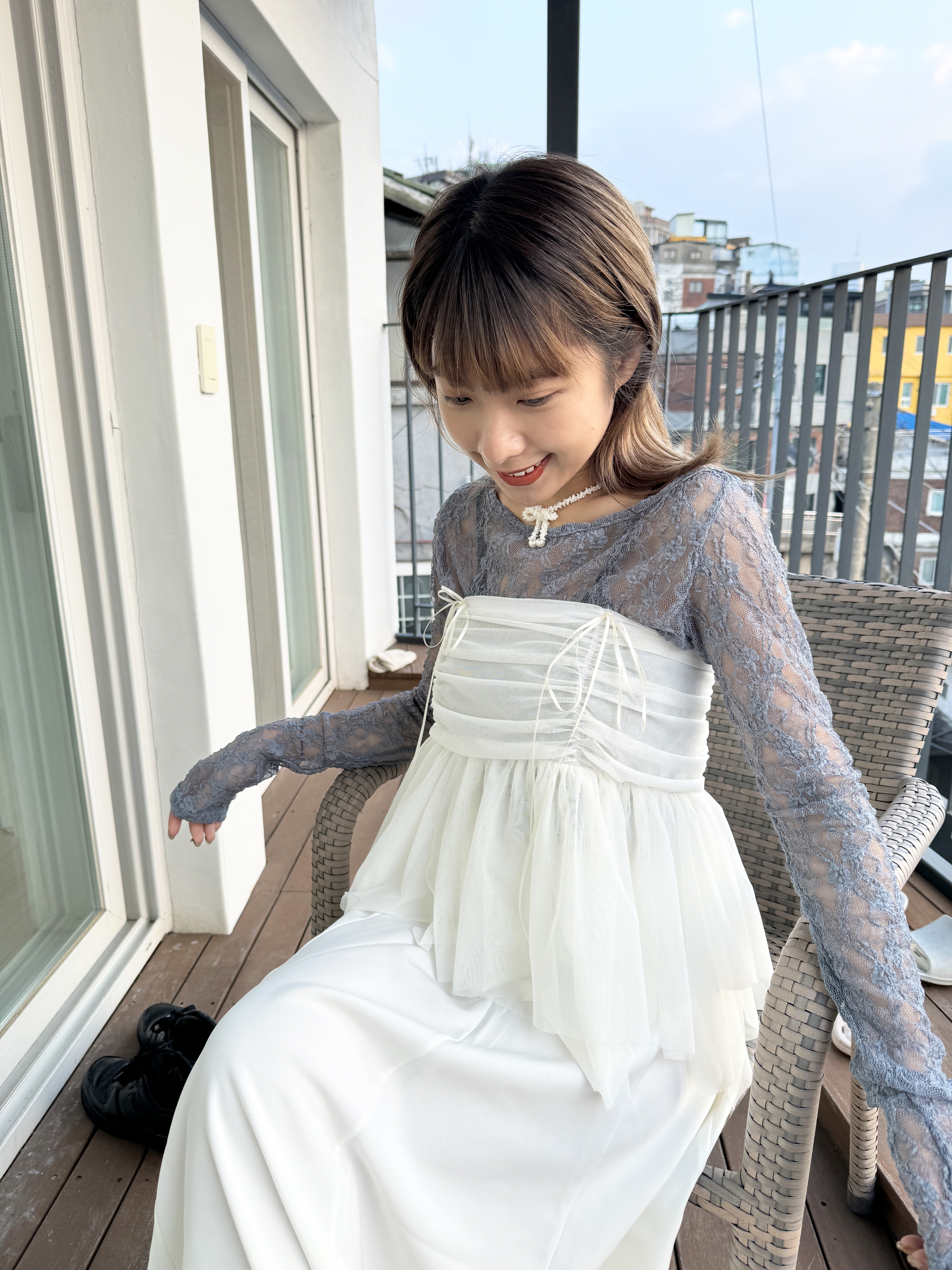 must hv!雙層紗紗BOW平口TOP！