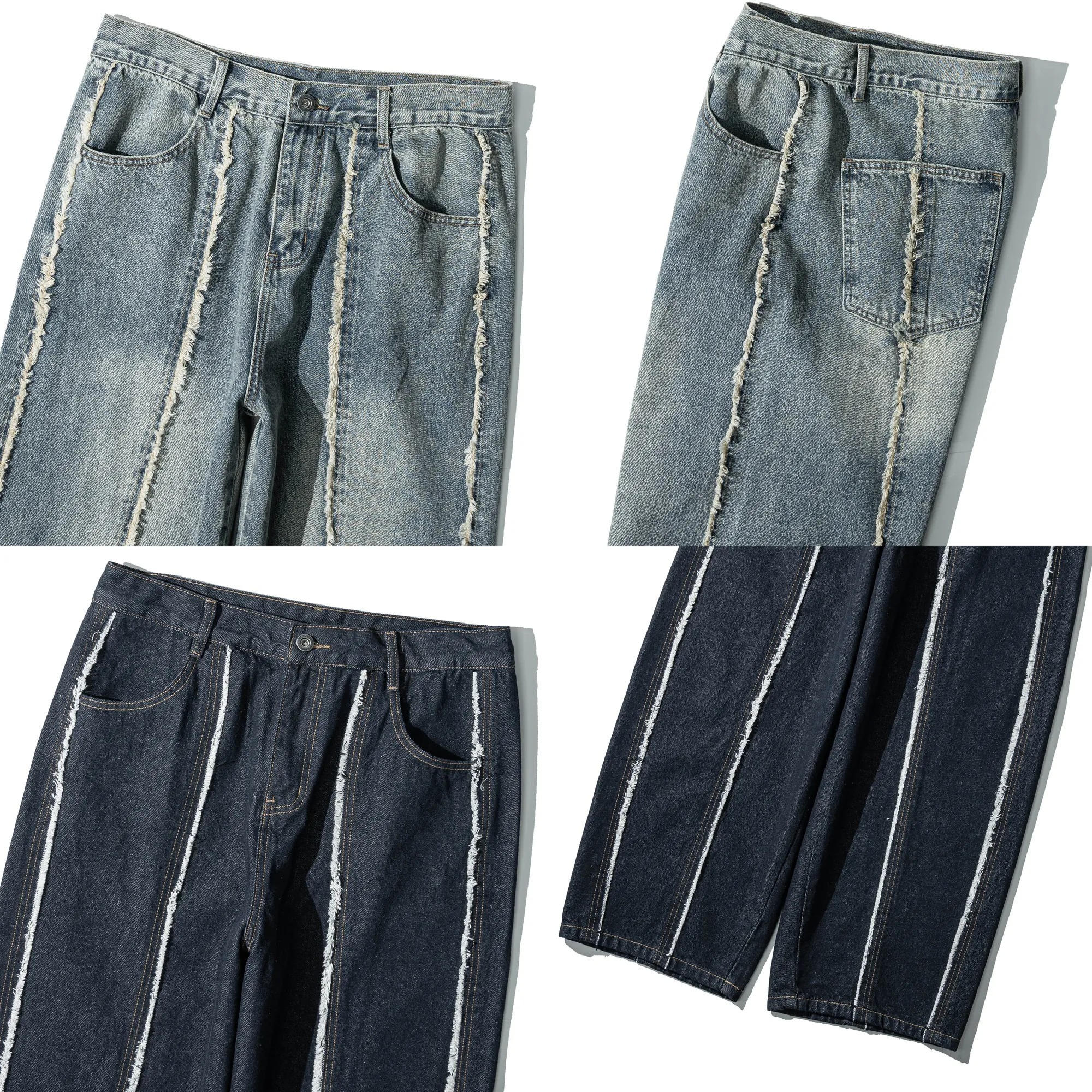 人氣追加到貨! AGILITY Raw Edge Baggy Jeans D1-P] 兩色
