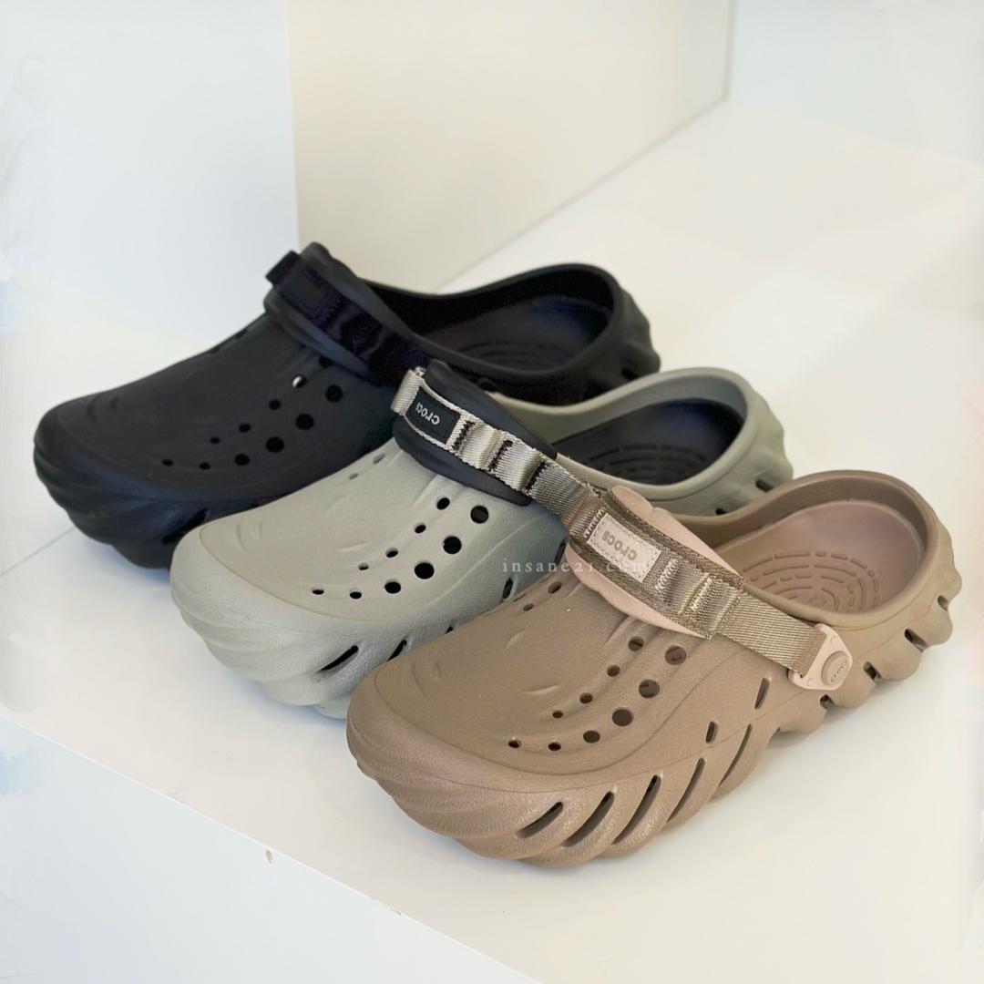CROCS ECHO CLOG 波波克駱格 黑 // 奶茶 // 咖啡 // 水泥灰