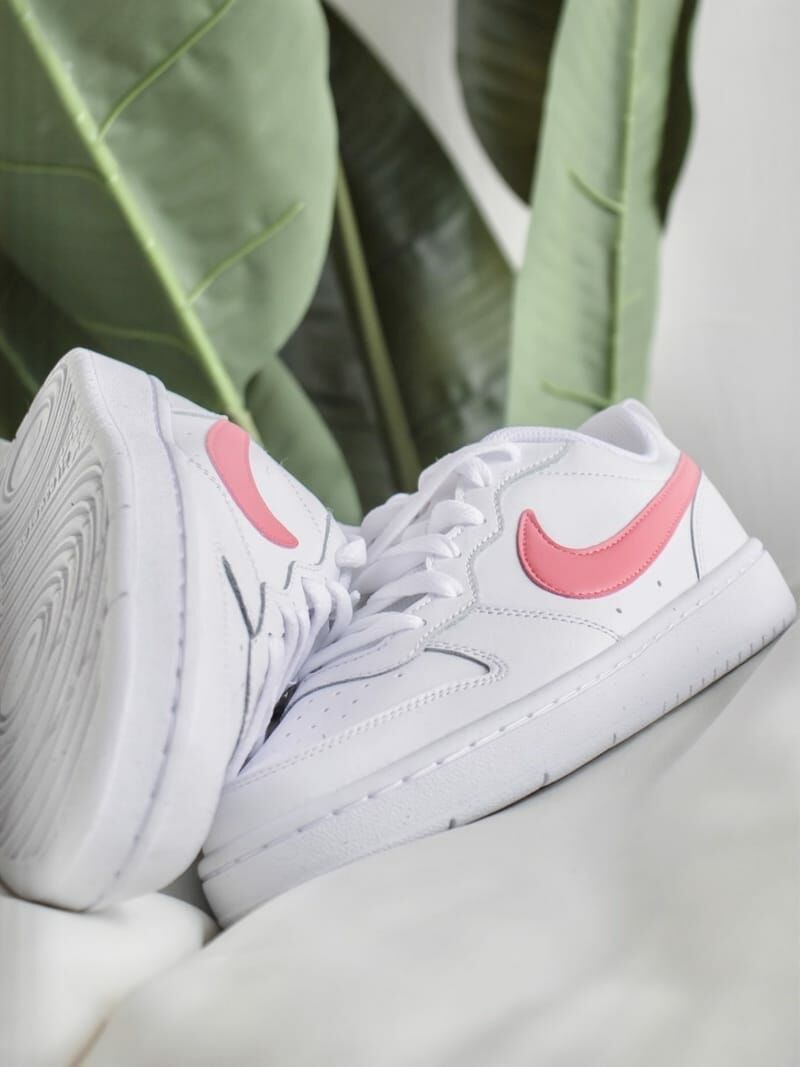 NIKE COURT BOROUGH LOW 2 GS 白粉 女鞋 大童款 BQ5448-124