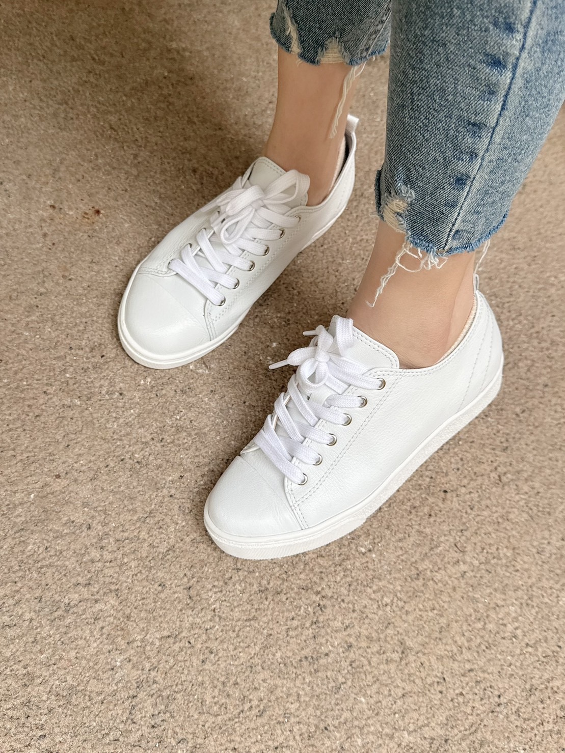 ［預購］🔥03.13春夏新品］💥美眉最愛的小白鞋家］🇰🇷正韓超好穿真皮綁帶小白鞋（22.5-25）