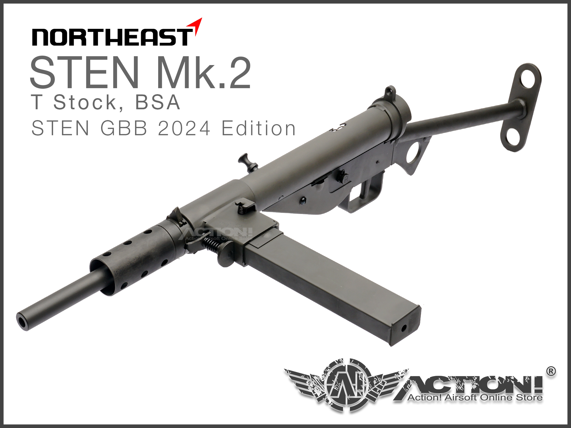 NORTHEAST - STEN Mk.2 AIRSOFT GBB SMG (T Stock) STEN MK