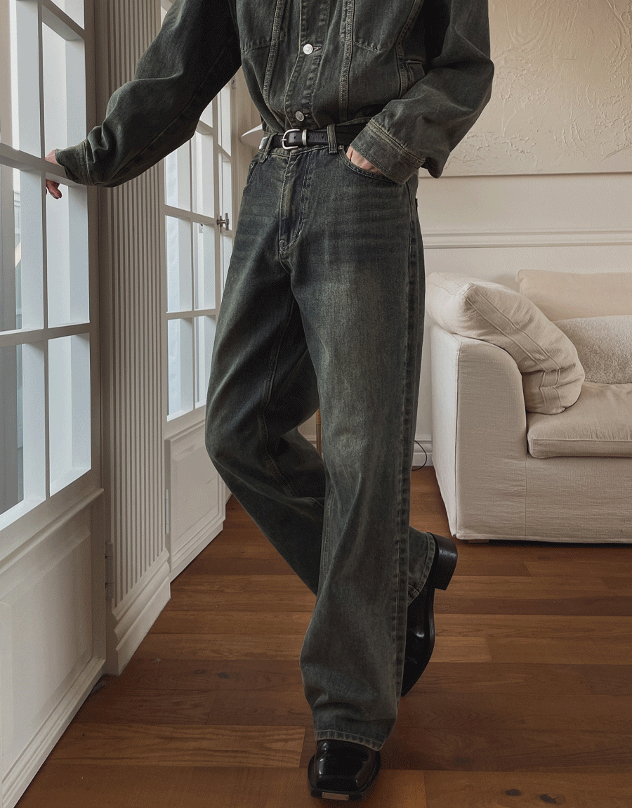 沙漠雪地闊腿牛仔褲