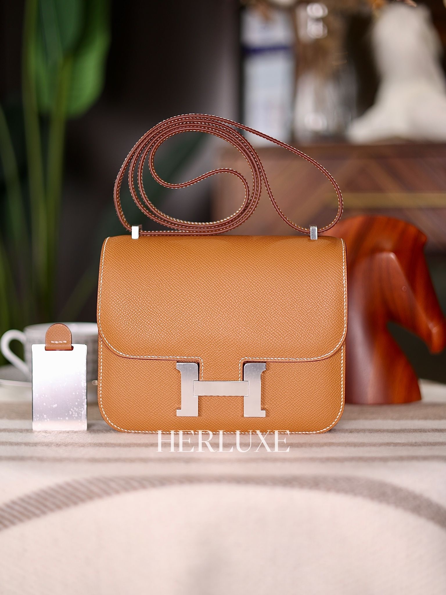 Constance mini mirror 37 gold ck epsom W