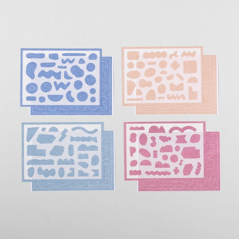 多形狀模造貼紙包 4張入｜1/1工作室