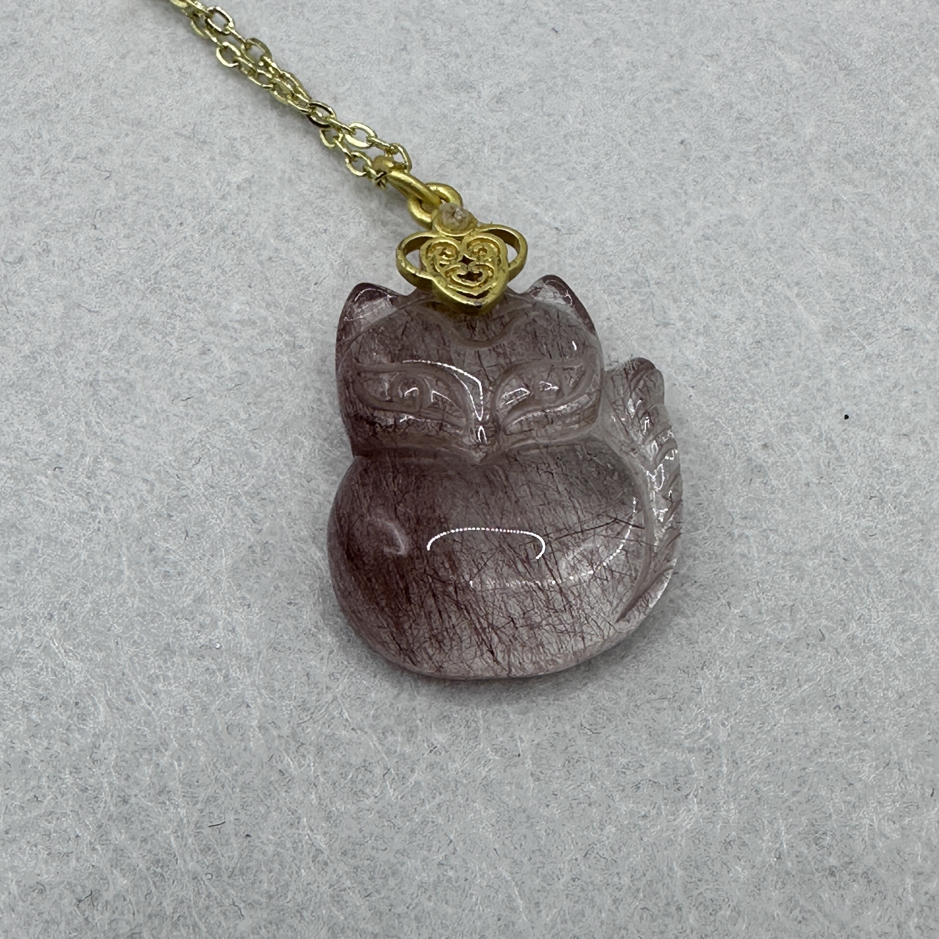 Red Rutilated Fox Pendant