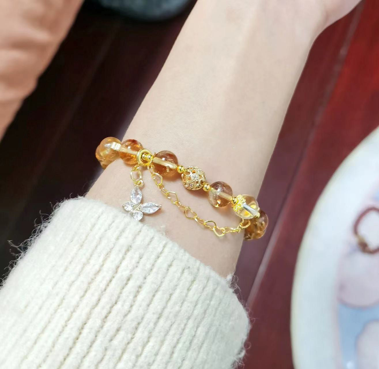 【夏日流螢】黃塔晶/黃水晶+白水晶手鍊/水晶手串