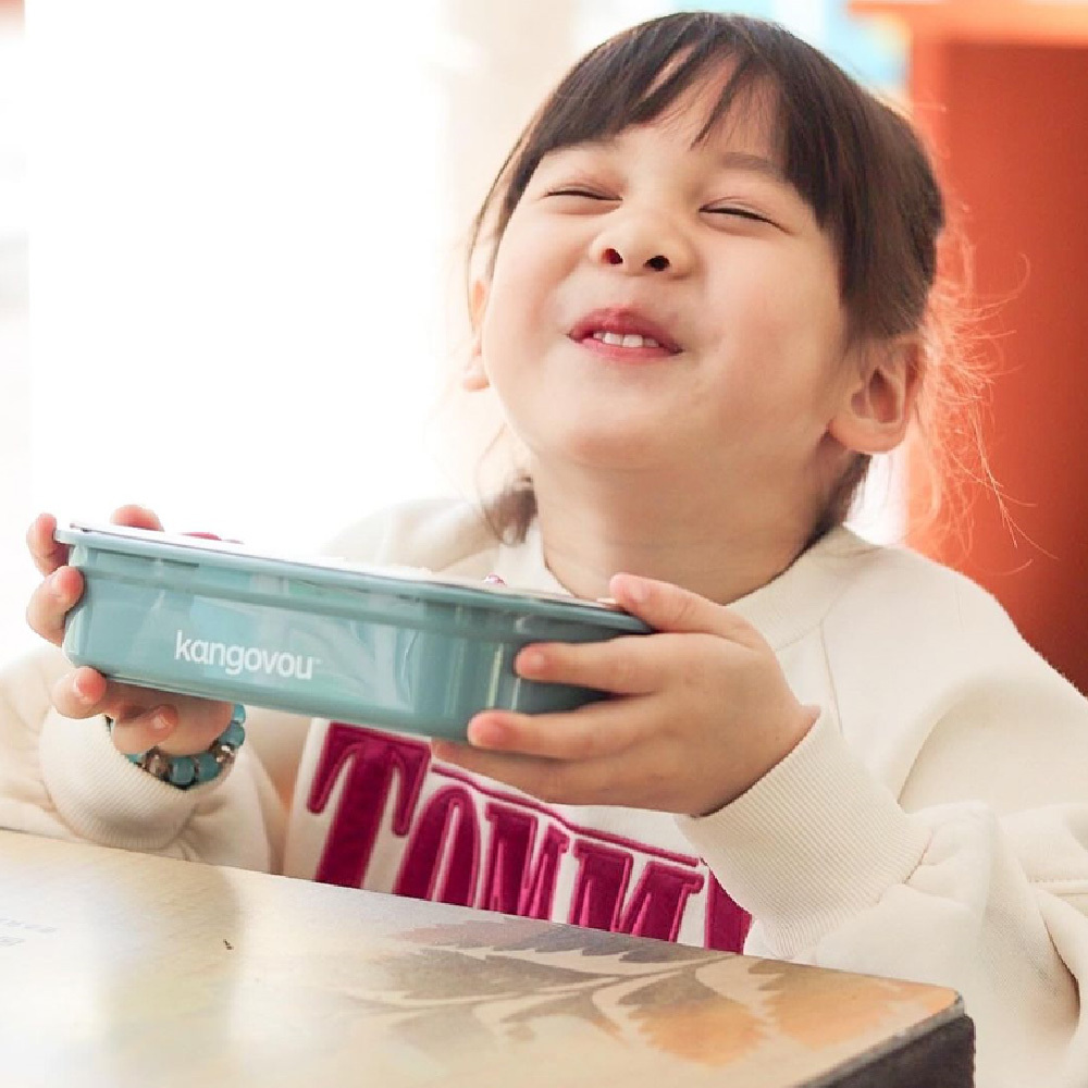 Large兒童餐盒【莫藍迪】-美國kangovou小袋鼠不鏽鋼安全餐具