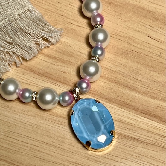 Salon de Peony 珍珠美人魚水晶項鍊