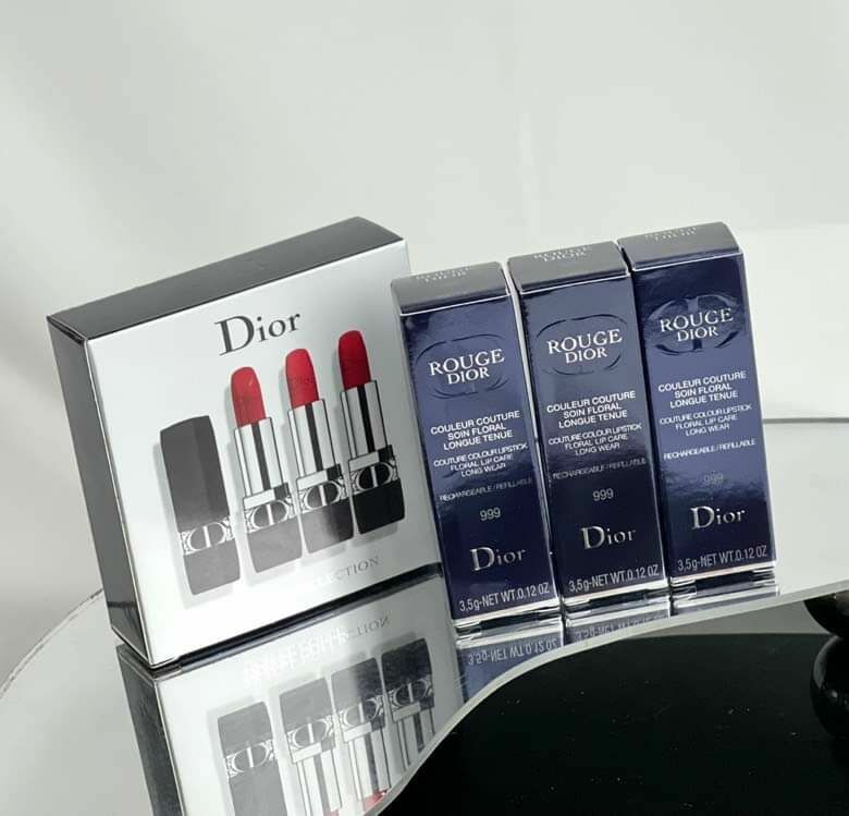 Dior 新版藍金口紅999三件套(正裝3.5gx3)