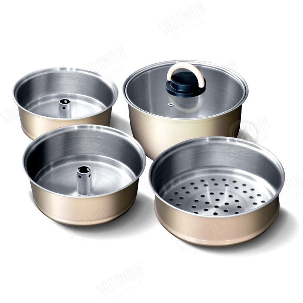 SADOMAIN仙德曼 露營蒸鍋套組 附收納包 SG0203