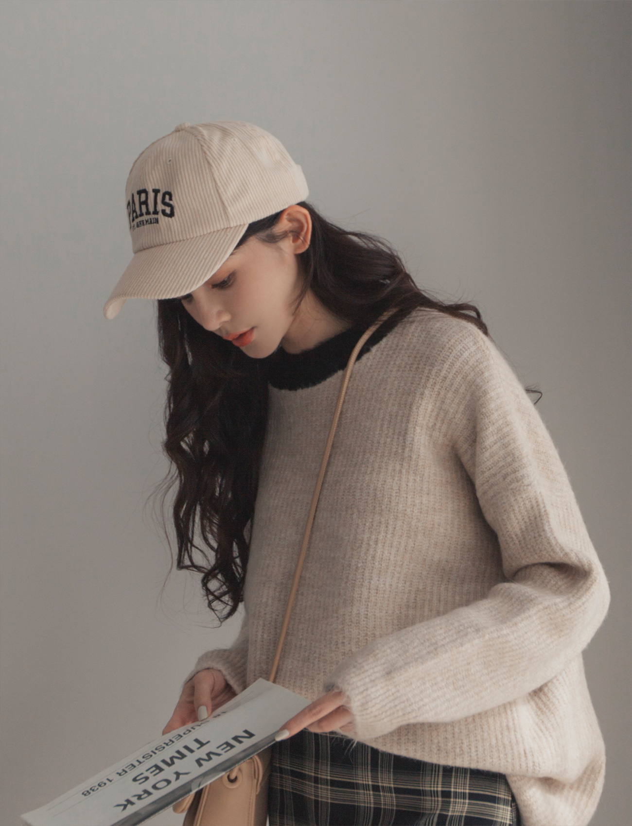 PARIS燈芯絨棒球帽