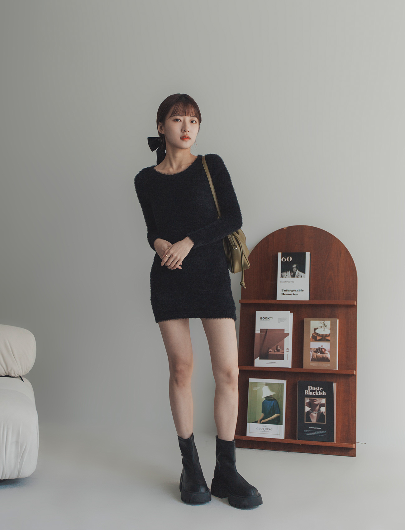 性感毛料合身洋裝