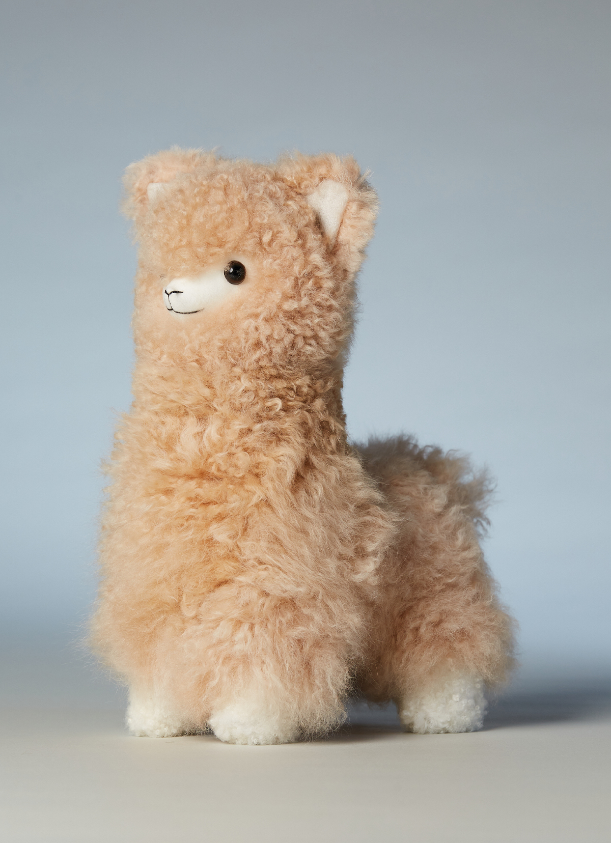 ST.MALO秘魯工匠手工天然羊駝捲毛娃娃30CM-2496CH-原色駝