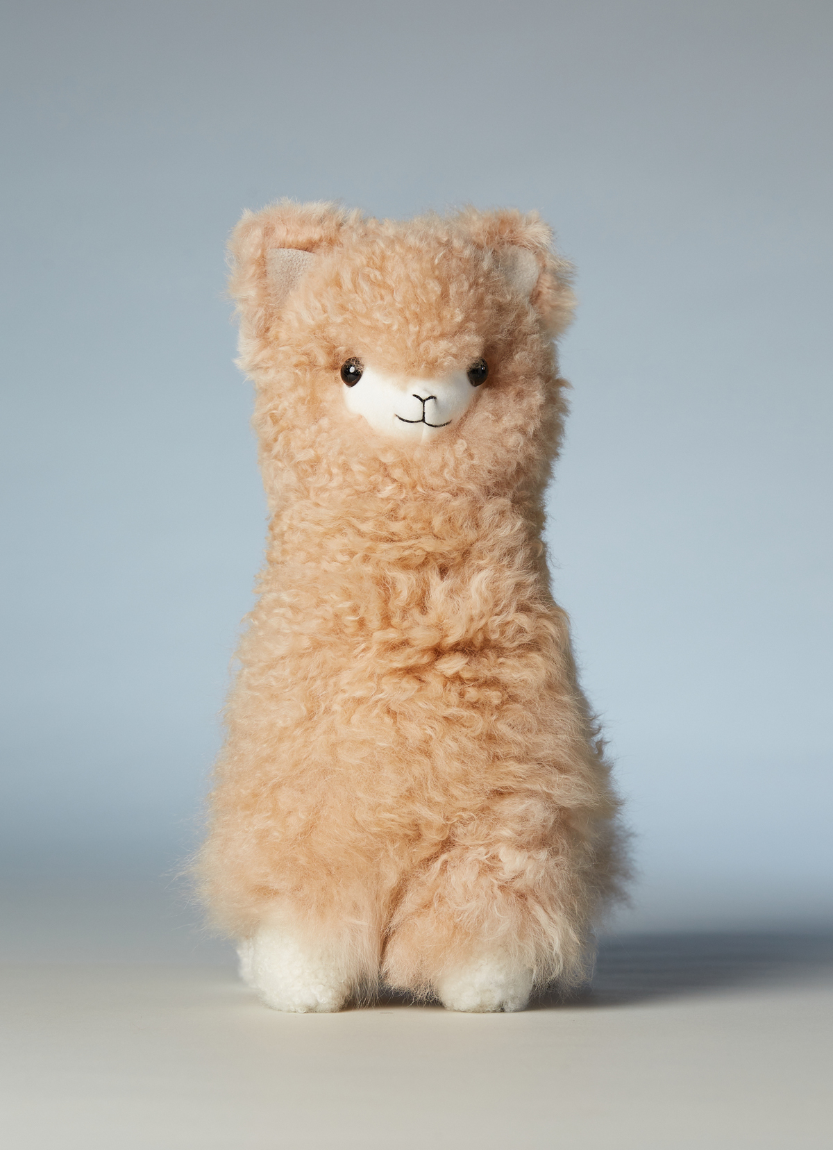 ST.MALO秘魯工匠手工天然羊駝捲毛娃娃30CM-2496CH-原色駝