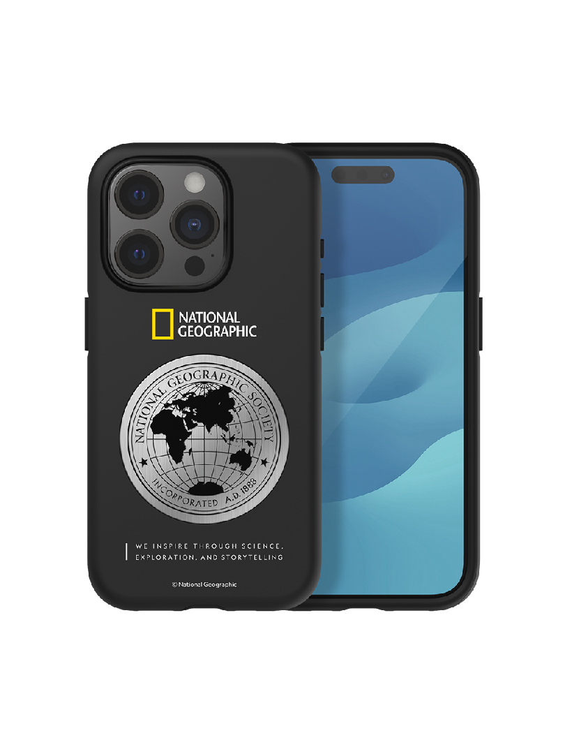 國家地理 | Metal Deco 地球徽章保護殼 | iPhone 16/15系列【National Geographic 台灣總代理】