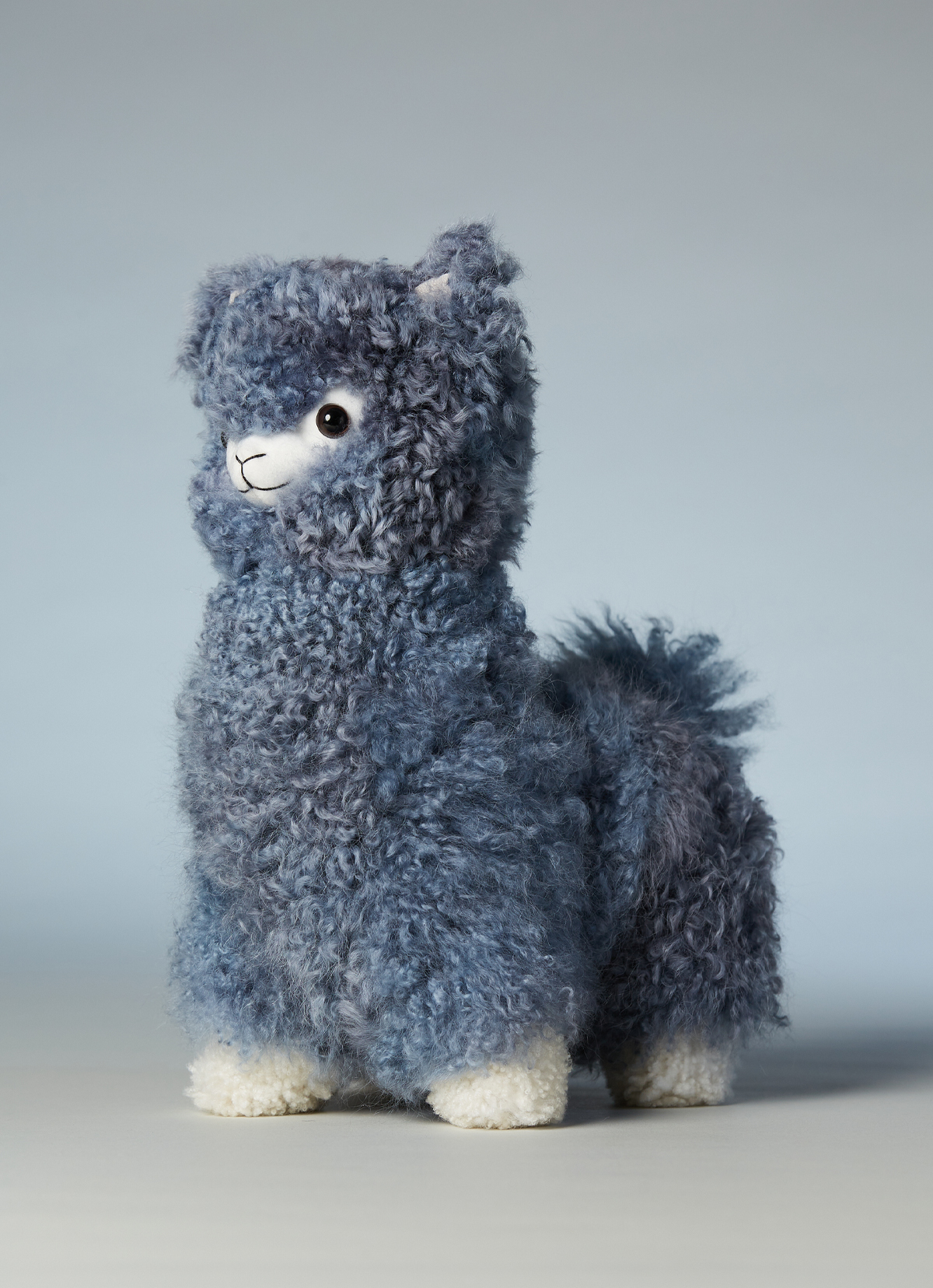 ST.MALO秘魯工匠手工天然羊駝捲毛娃娃30CM-2496CH-灰