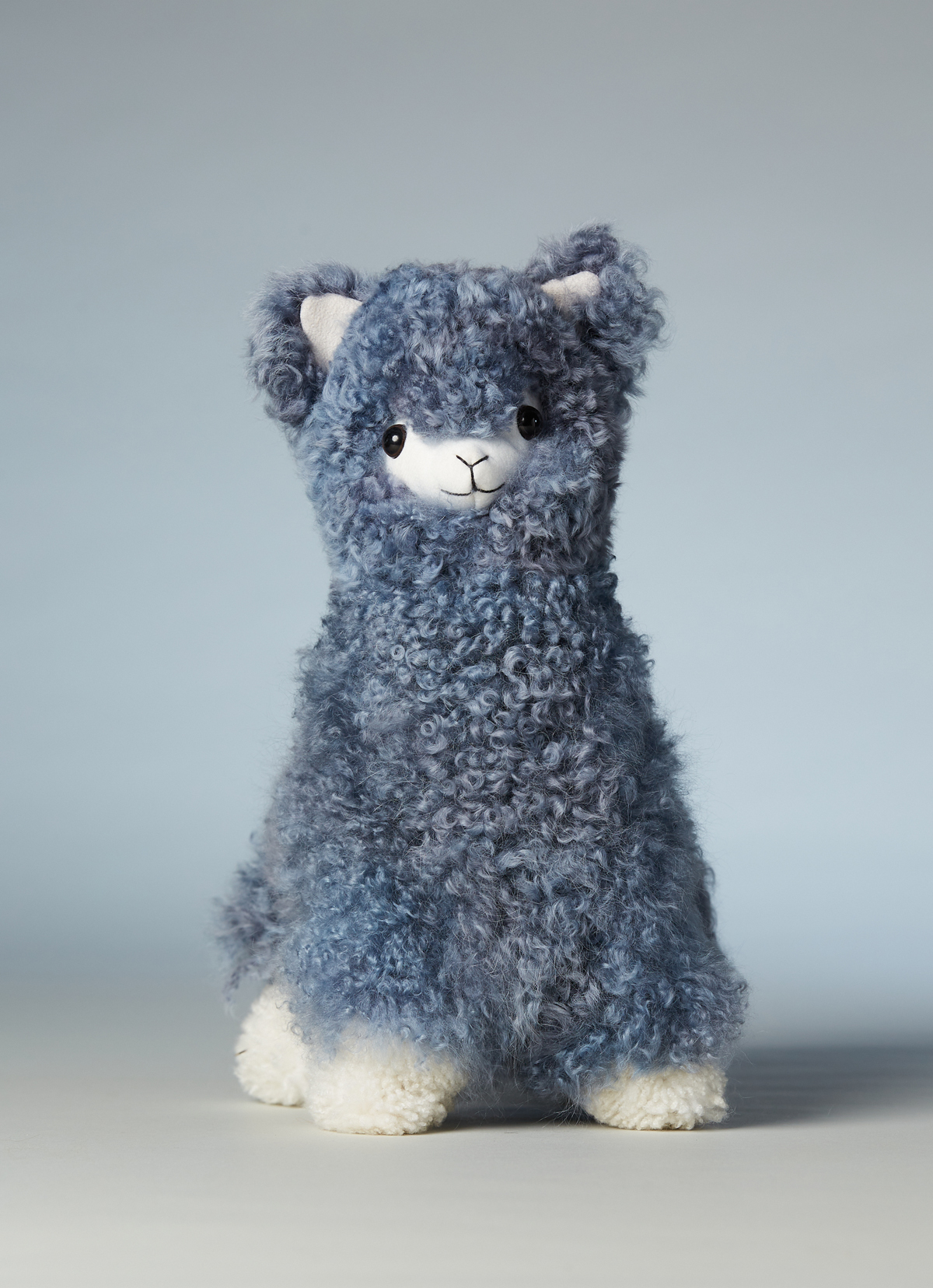 ST.MALO秘魯工匠手工天然羊駝捲毛娃娃30CM-2496CH-灰