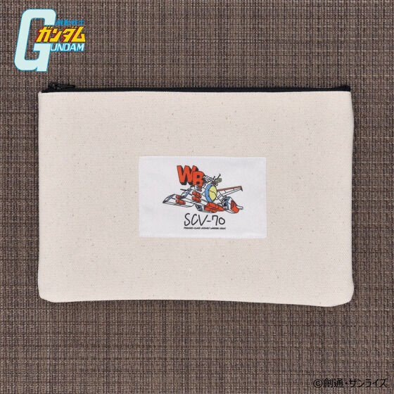 236168 Pbandai 預訂2025/12月 機動戦士ガンダム　ホワイトベース/ミデア　ゆる手書き風デザイン　ポーチ