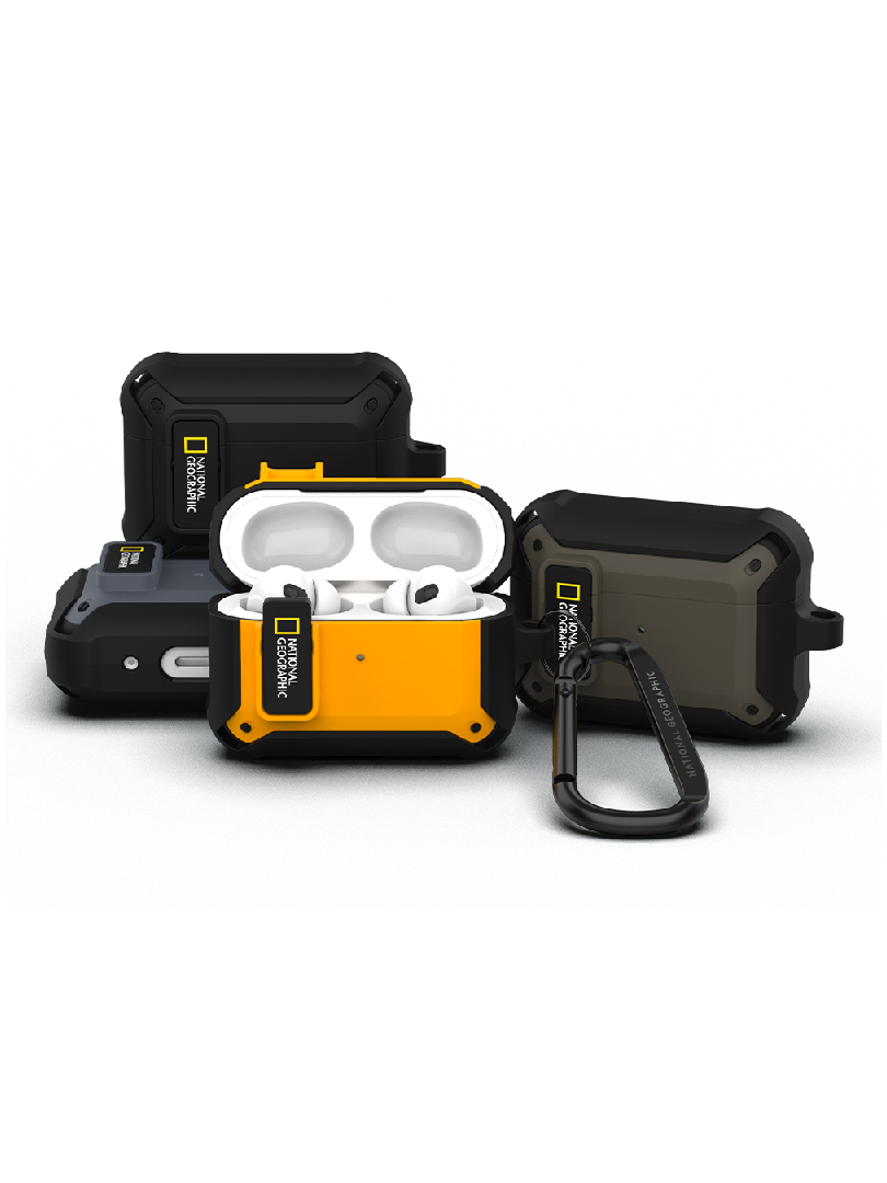 國家地理 | AirPods系列 卡扣式耳機殼 | 卡其/黑/黃/灰【National Geographic 台灣總代理】