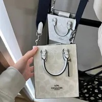 [S] COACH CP011 SG NS MINI TOTE WEB,SV/CHALK/GLACIER WHITE, 196395164677 (SCO687)