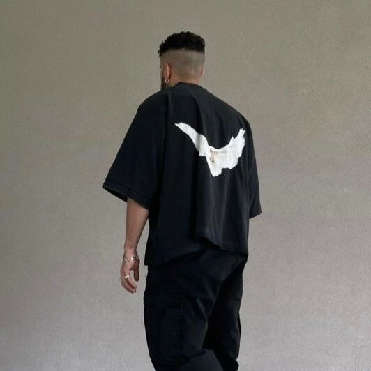 Yeezy x Gap x Balenciaga 絕版聯名 鴿子 寬鬆短袖 T 黑色