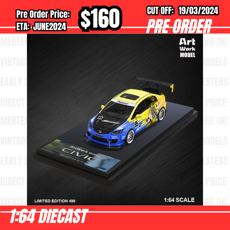 RS-$160 * Time Micro * 1:64 Honda Civic Type R Wide Body Spoon Track Edition [OD13/03]