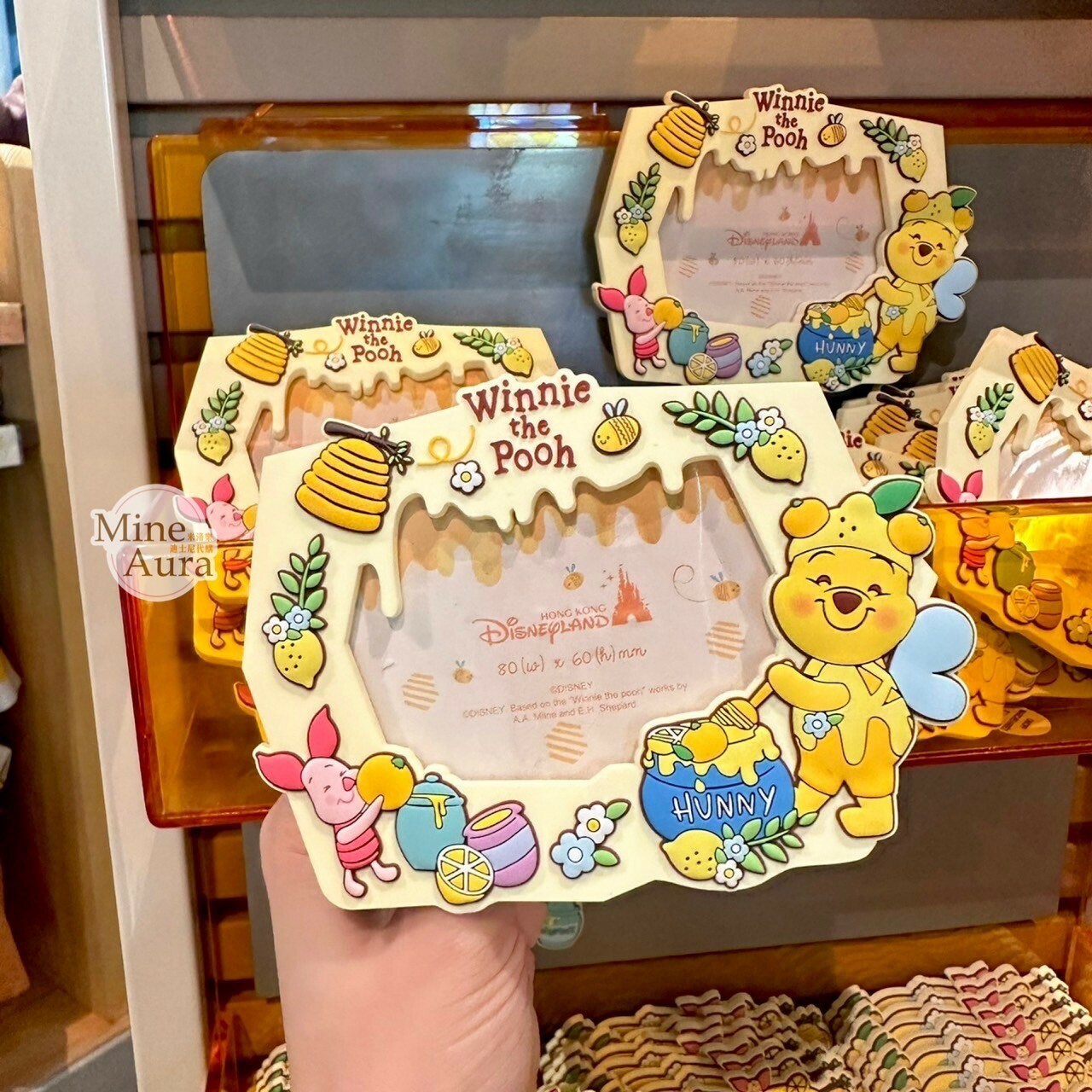 春日系列 小熊維尼 Winnie the Pooh 小豬 皮傑 piglet 造型 磁鐵 相框 -香港迪士尼樂園