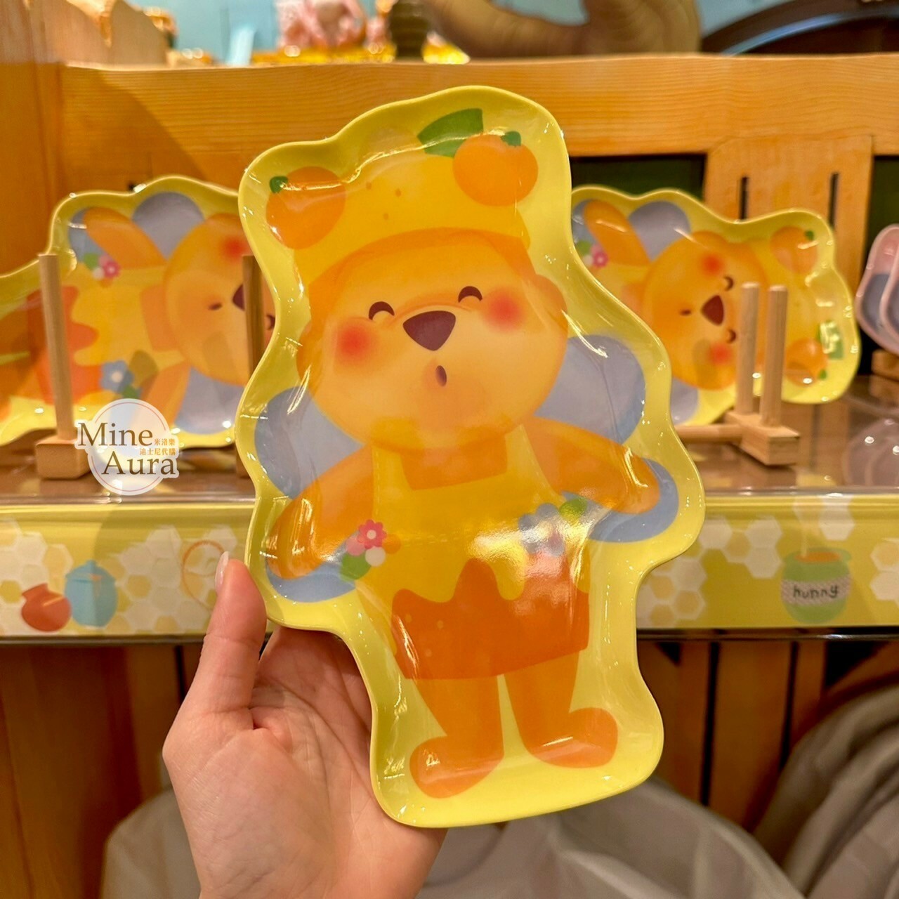 春日系列 小熊維尼 Winnie the Pooh 造型餐盤 -香港迪士尼樂園