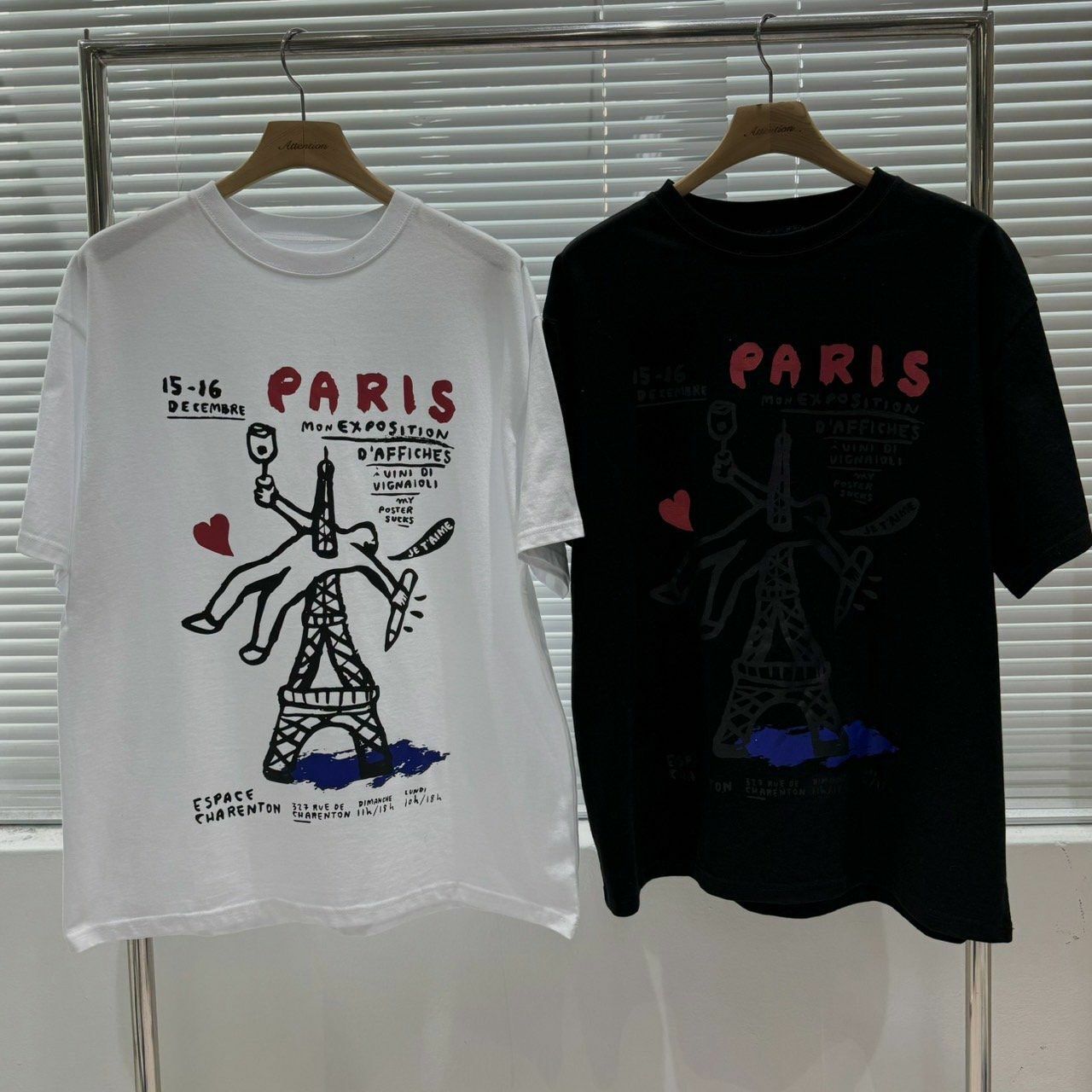 巴黎鐵塔圖案英文字短袖Tee BY ATTENTION-145T