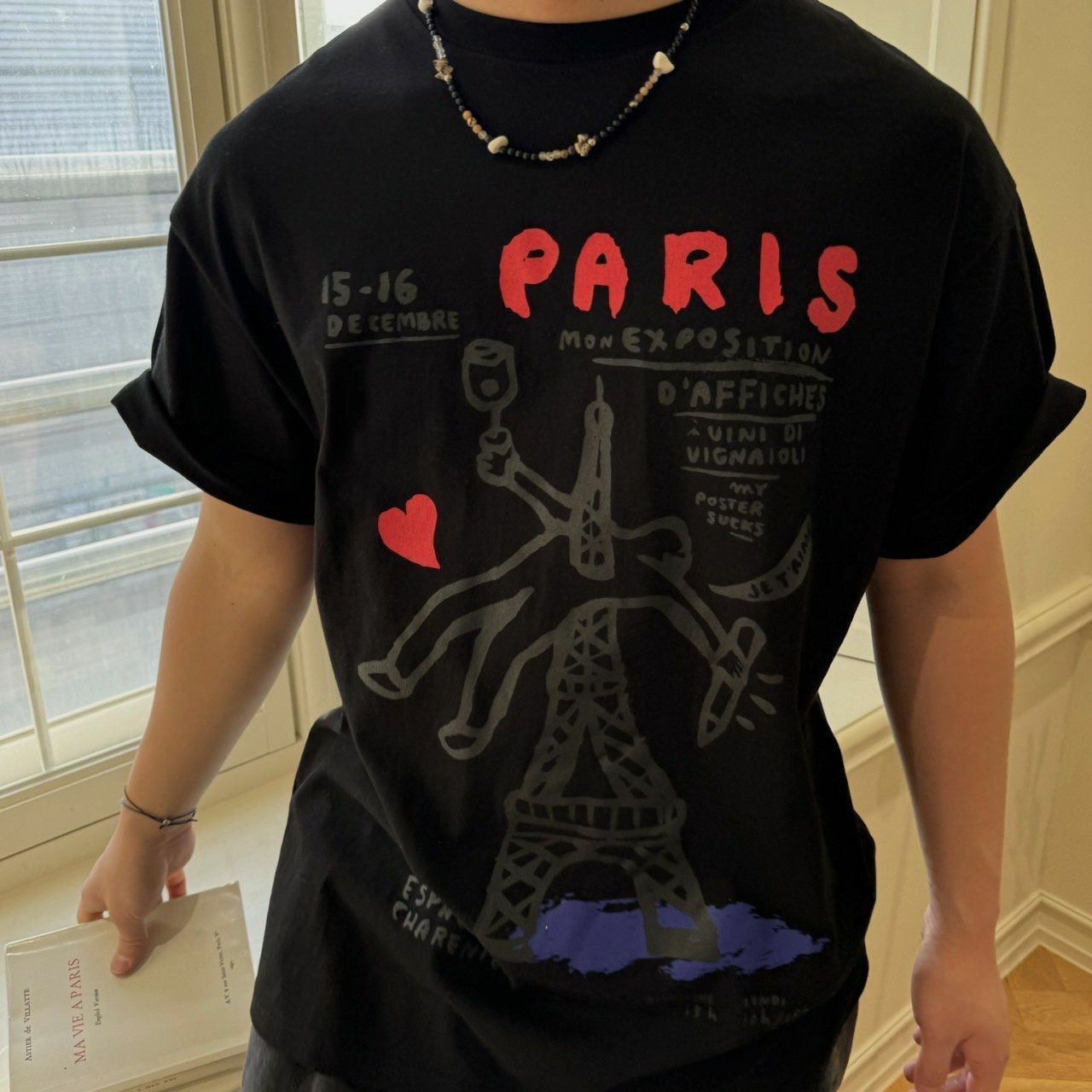 巴黎鐵塔圖案英文字短袖Tee BY ATTENTION-145T