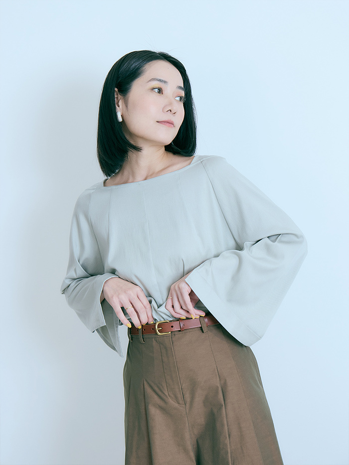 葉脈長袖上衣-裏葉