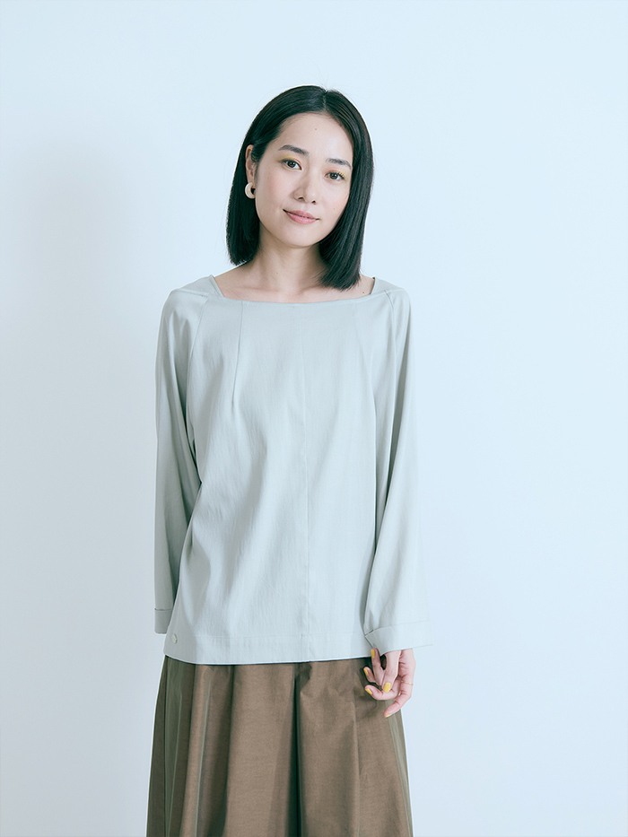 葉脈長袖上衣-裏葉