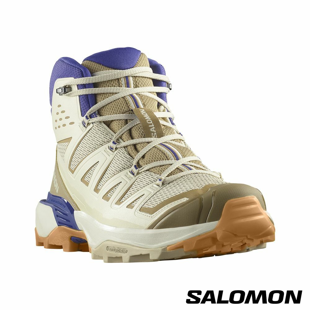 【SALOMON】男 X ULTRA 360 EDGE Goretex 中筒登山鞋 白/棕/藍 / L47378100
