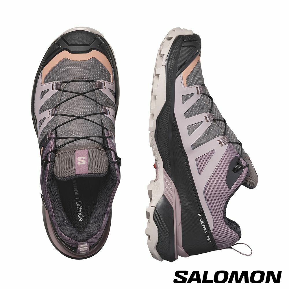 【SALOMON 】女 X ULTRA 360 Goretex 低筒登山鞋 李子紫/幻灰/棕 / L47449400