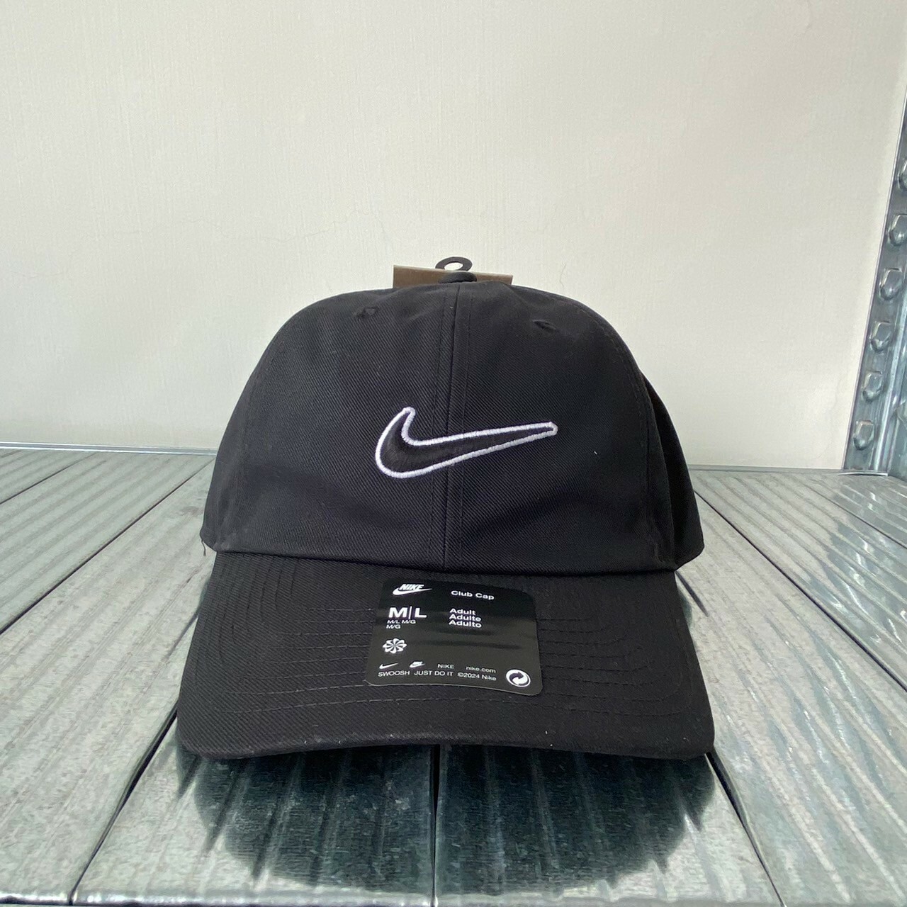 Nike Club 邊框刺繡logo 老帽 黑色 FB5369